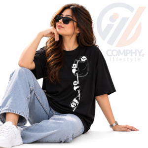 Comphy Signature Panda Oversized T-Shirt Black