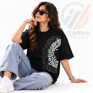 Comphy Single Female Tee With Calligraphy Print