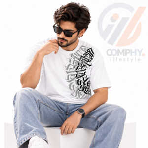 Comphy Single Unisex Tee With Calligraphy Print