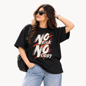 Gen-Z Lifestyle - Black Oversized Graphic T-Shirt